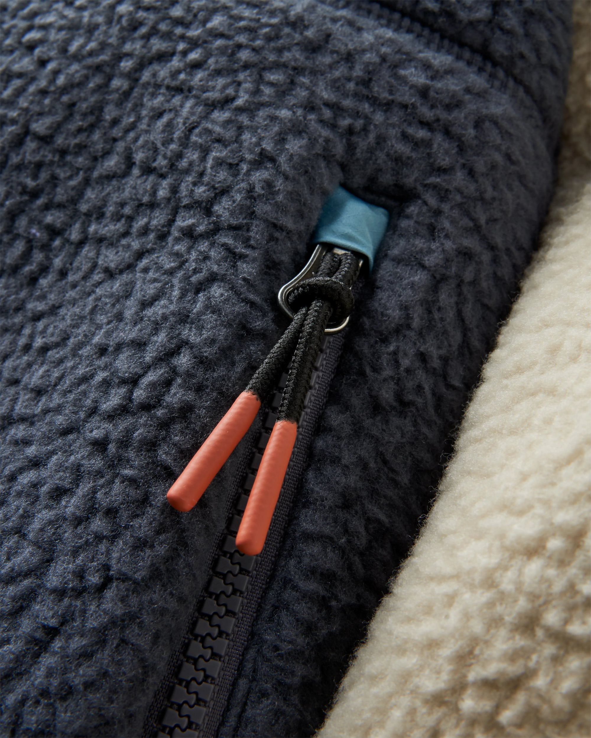 Offgrid 1/2 Zip Recycled Sherpa Fleece - Oatmeal/Charcoal - Flatlay