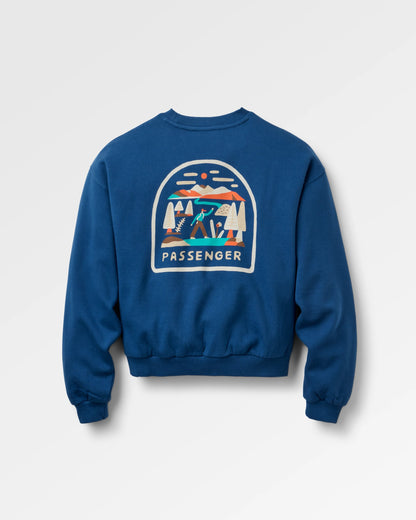 Lost Patch Relaxed Fit Sweatshirt - Blue Navy - Flatlay
