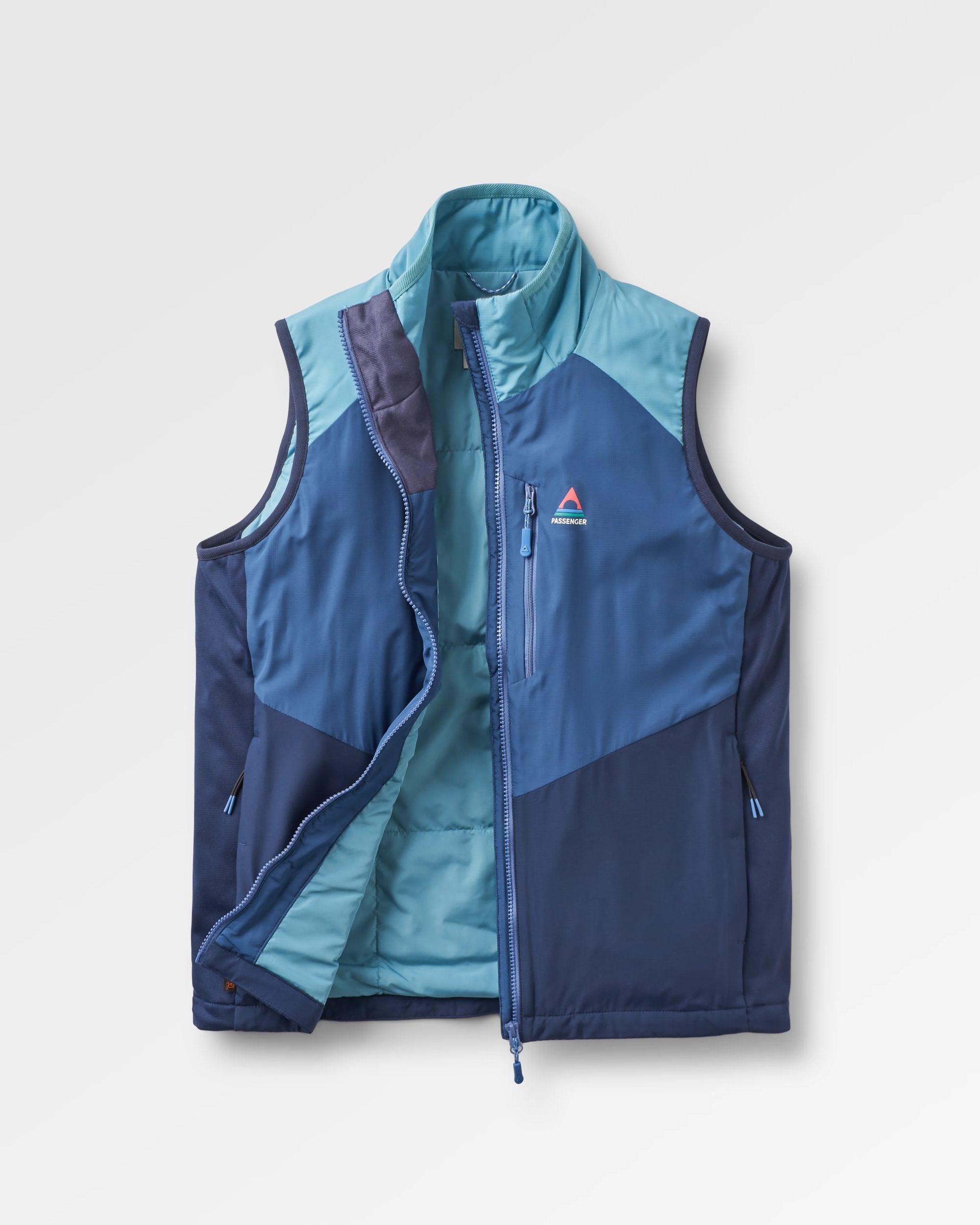 Shasta Lightweight Recycled Thermore® Insulated Vest - Rich Navy/Dark Denim/Arctic - Flatlay