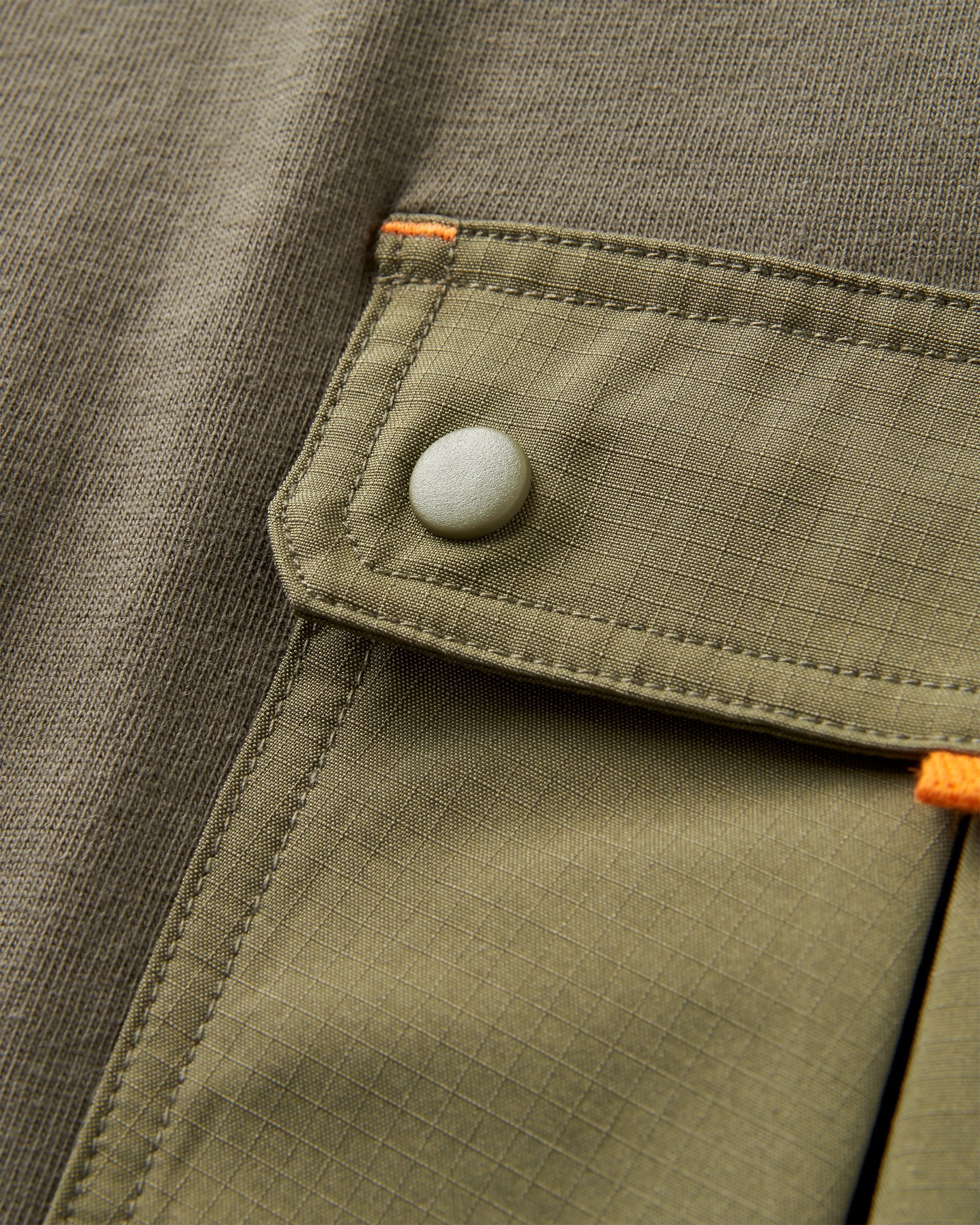 Travel Pocket Relaxed Fit T-Shirt - Dusty Olive - Flatlay