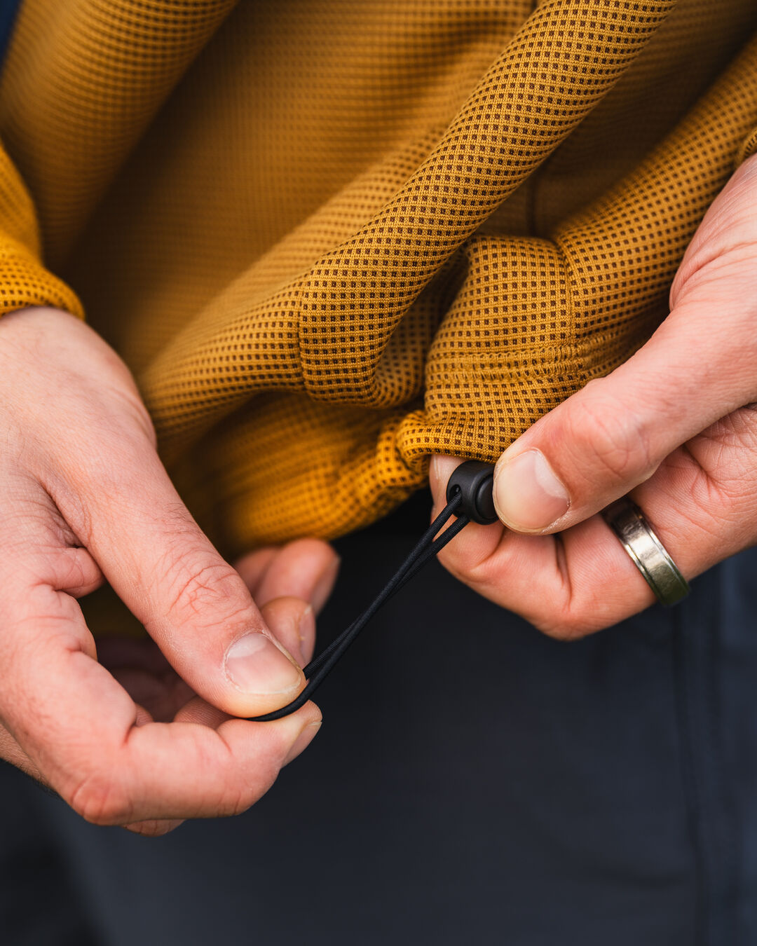 Vertical Full Zip Hooded Recycled Fleece - Dusty Ochre - Lifestyle