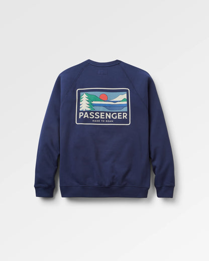 Roamer Men's Recycled Cotton Sweatshirt - Rich Navy - Flatlay