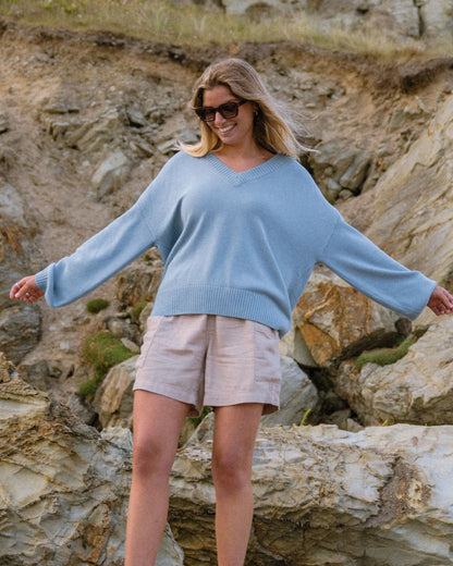 Penida Knitted Jumper - Faded Denim - Lifestyle