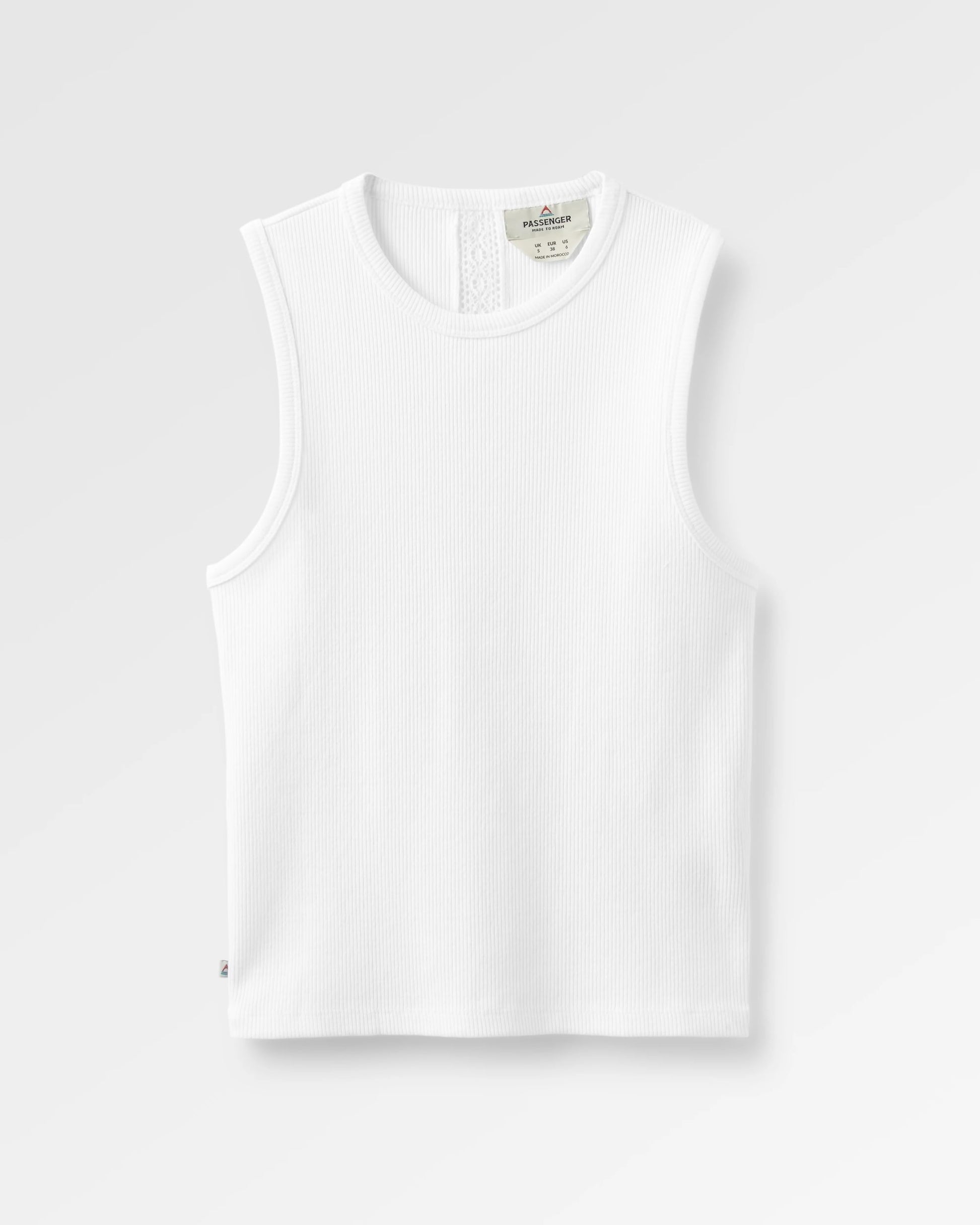 Atmos Ribbed Tank Vest - White - Flatlay
