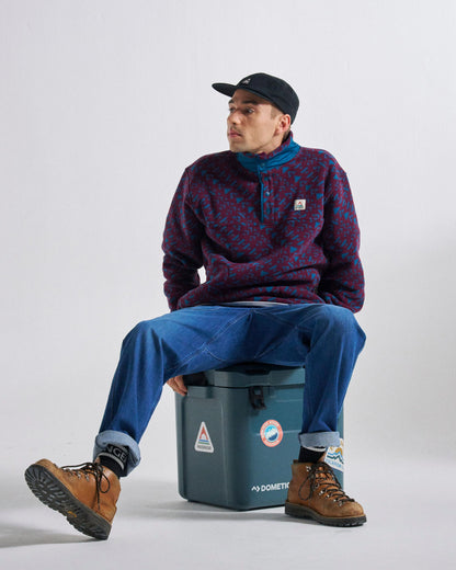 Dusk Recycled Polartec® Fleece - Diagonal Geo Fig - Studio Model