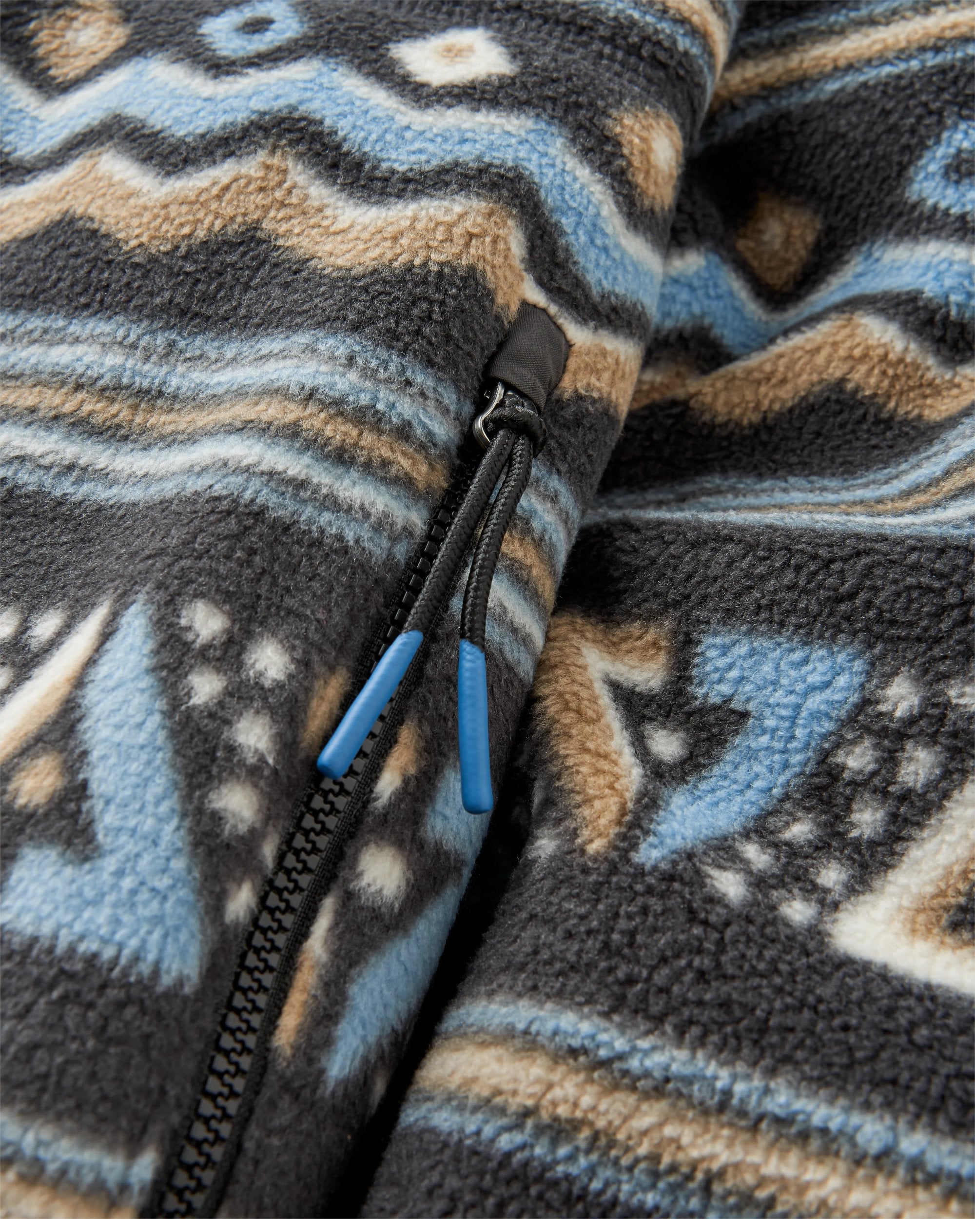 Take It Easy Polar Fleece - Geo Stripe Faded Black  - Flatlay
