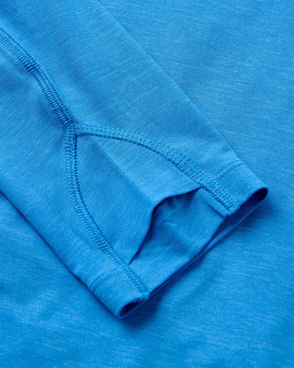 Light Ray Lightweight UPF Hoodie - Marine Blue Marl - Flatlay