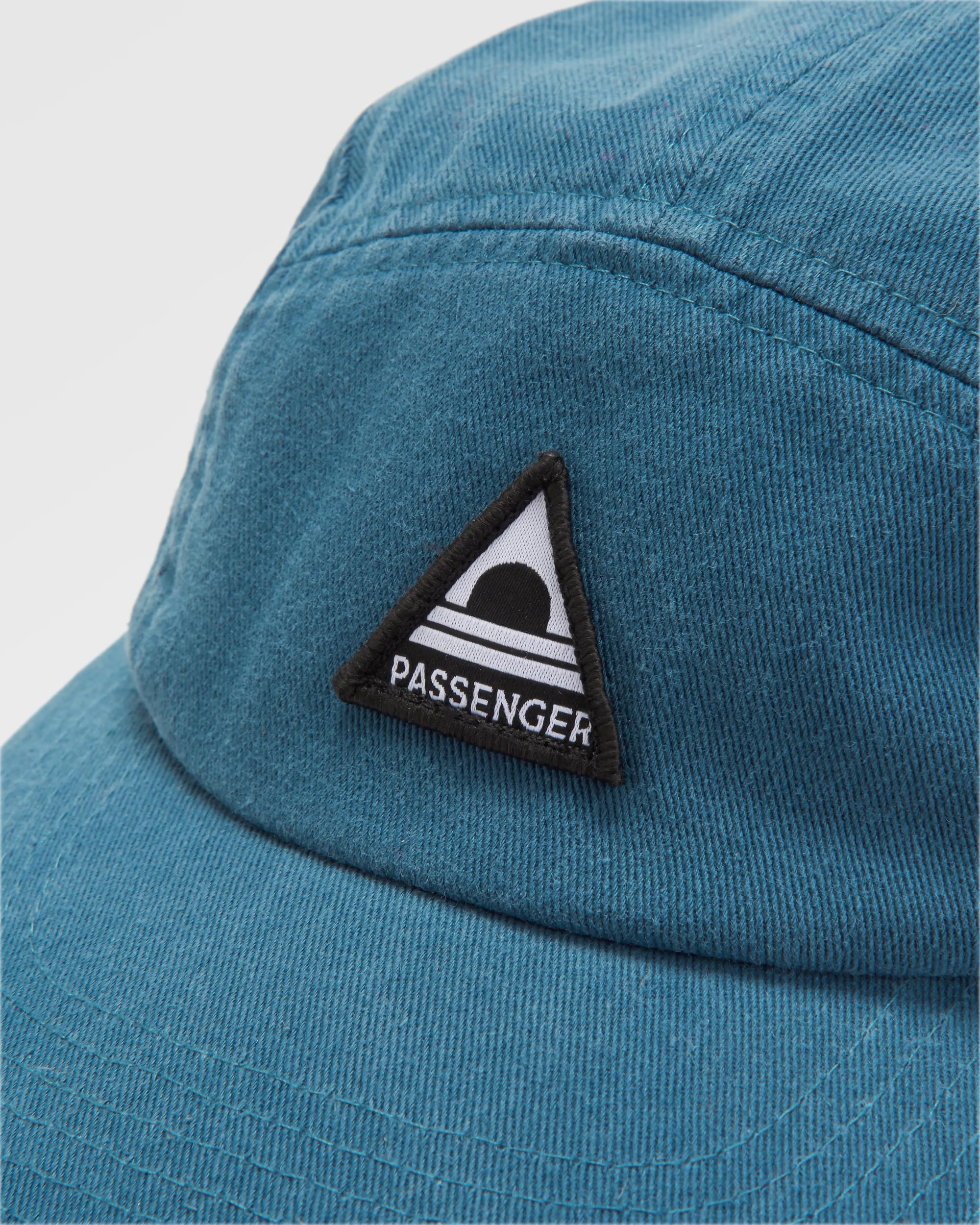 Fixie Recycled 5 Panel Cap - Tidal Blue - Flatlay