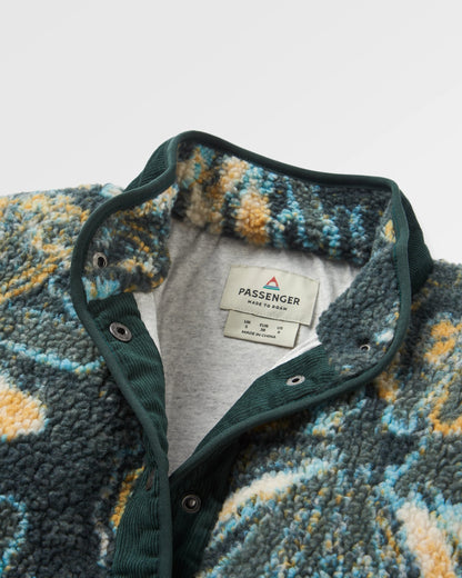 Clover Recycled Sherpa Fleece - Frost Dark Fern - Flatlay