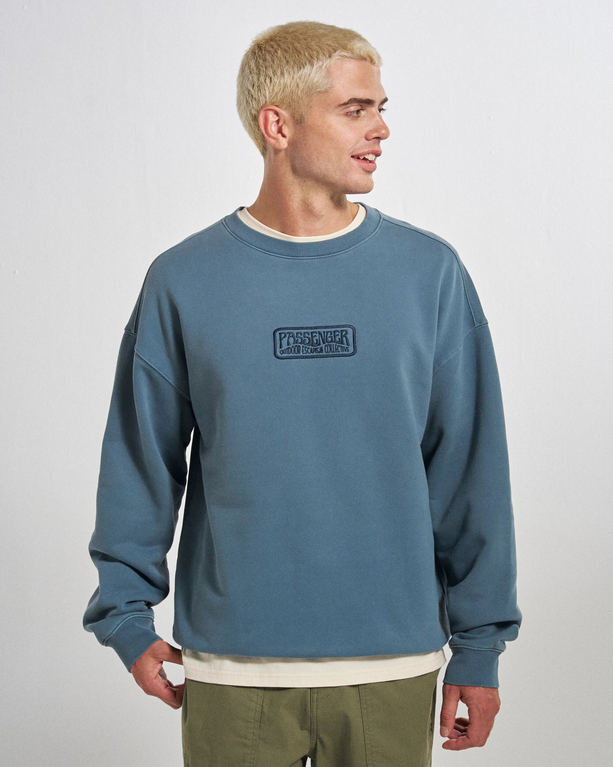 Boundless Relaxed Fit Sweatshirt - Stormy Blue  - Studio Model