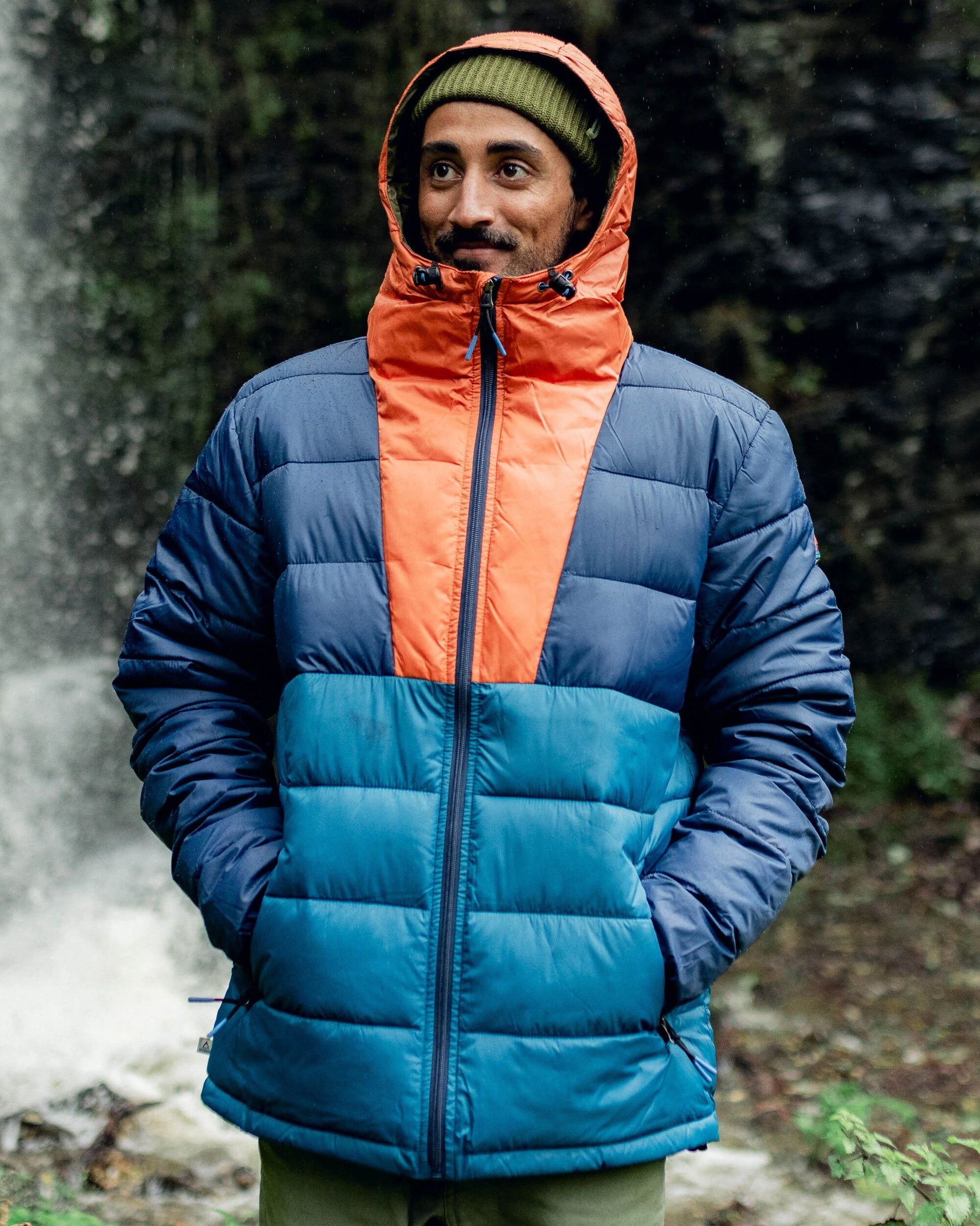 Flynn Recycled Insulated Jacket - Rich Navy/ Burnt Orange