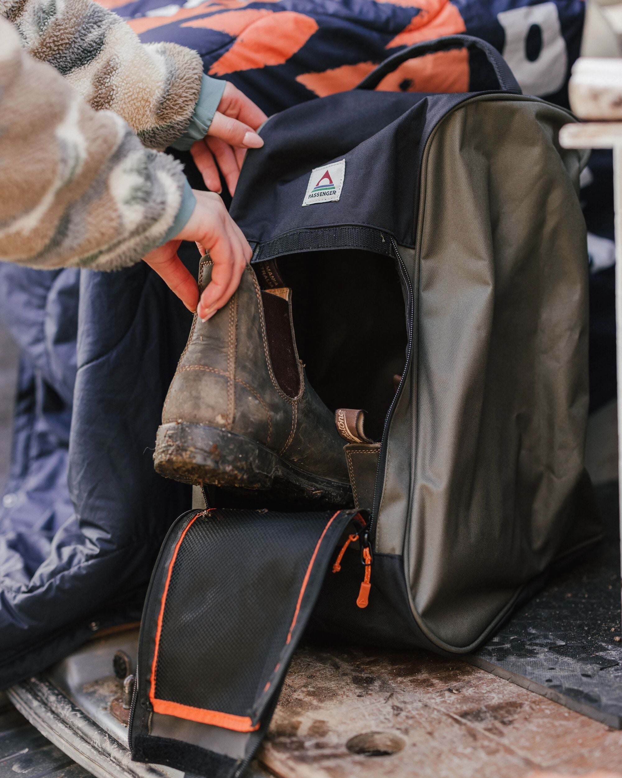Bootdocker Recycled Boot Bag - Khaki - Lifestyle