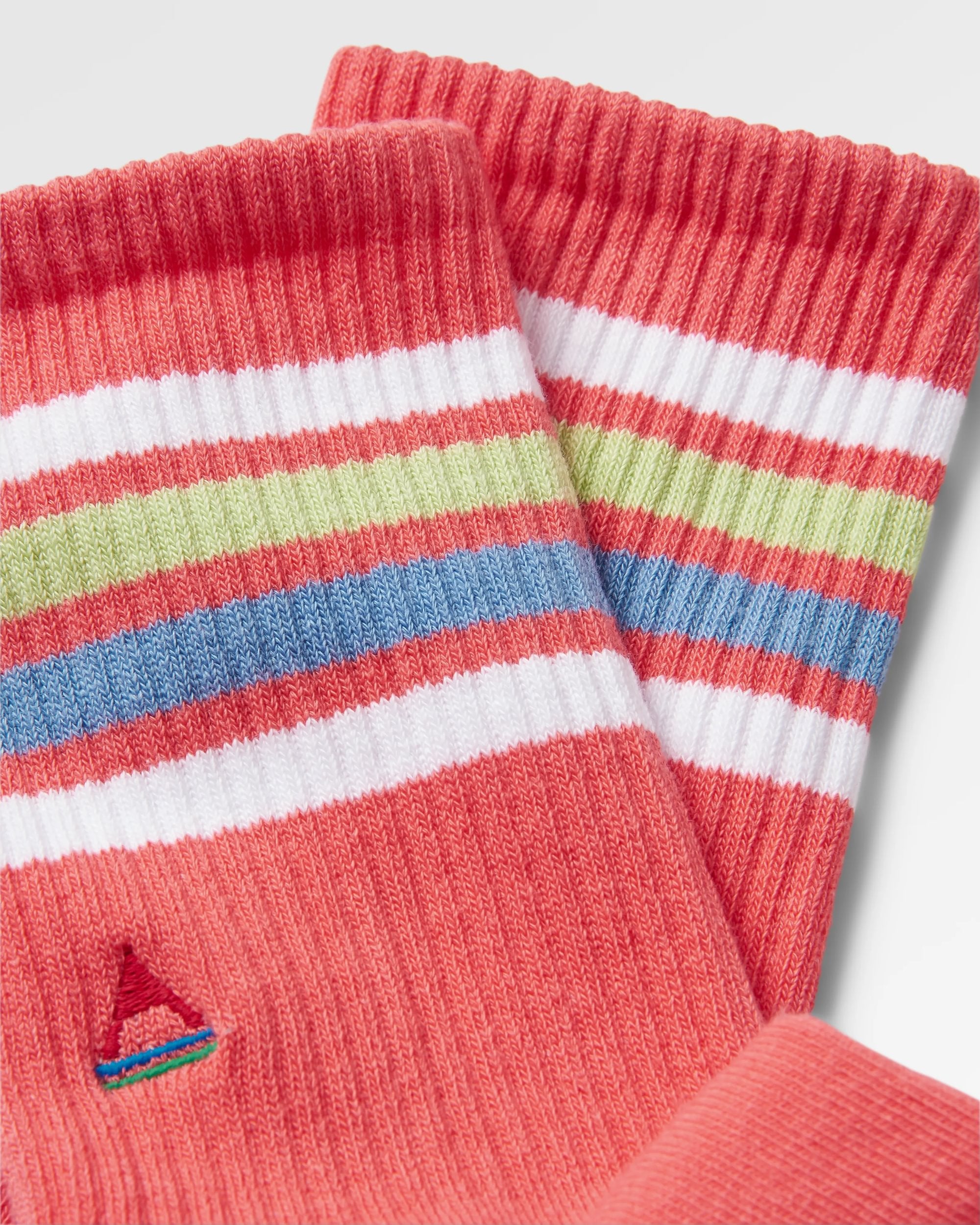 Organic Mid-weight Crew Socks - Shell Pink - Flatlay