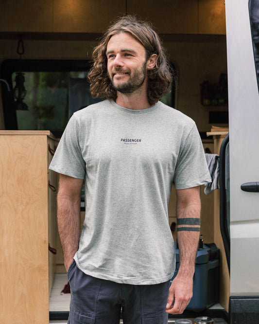 Passenger Recycled Cotton T-Shirt - Grey Marl - Lifestyle