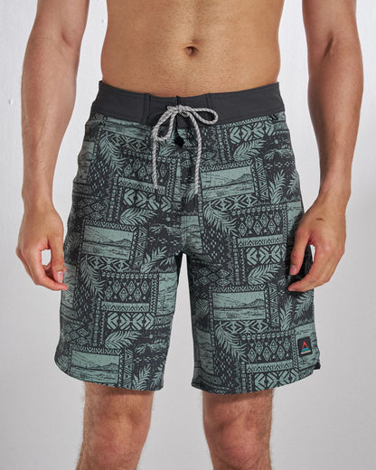 Cruiser NetPlus® 19" Boardshort - Patchwork Faded Black - Studio Model