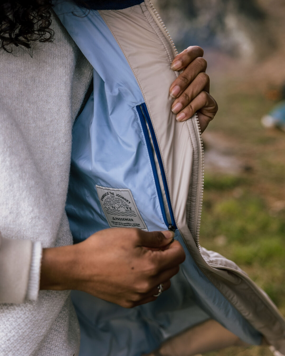 Flora Long Recycled Insulated Parka - White Pepper - Lifestyle