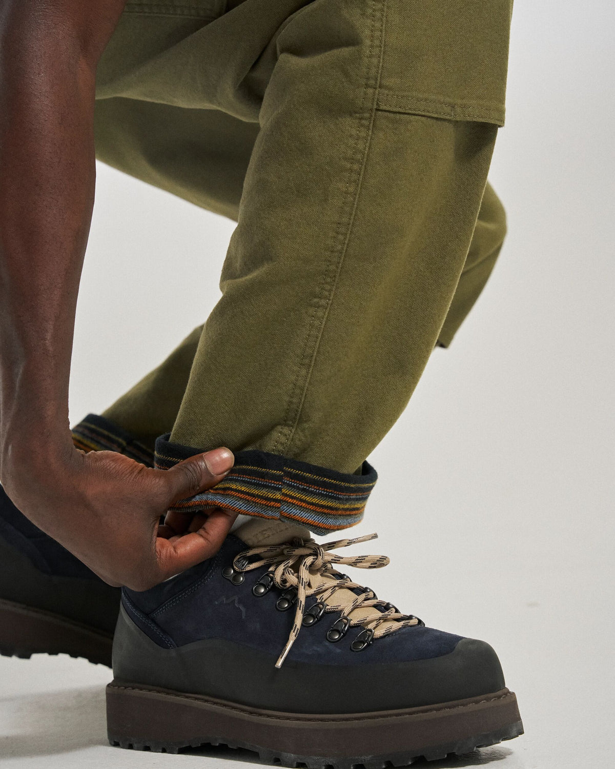 Vantage Lined Cotton Canvas Trouser - Khaki - Studio Model