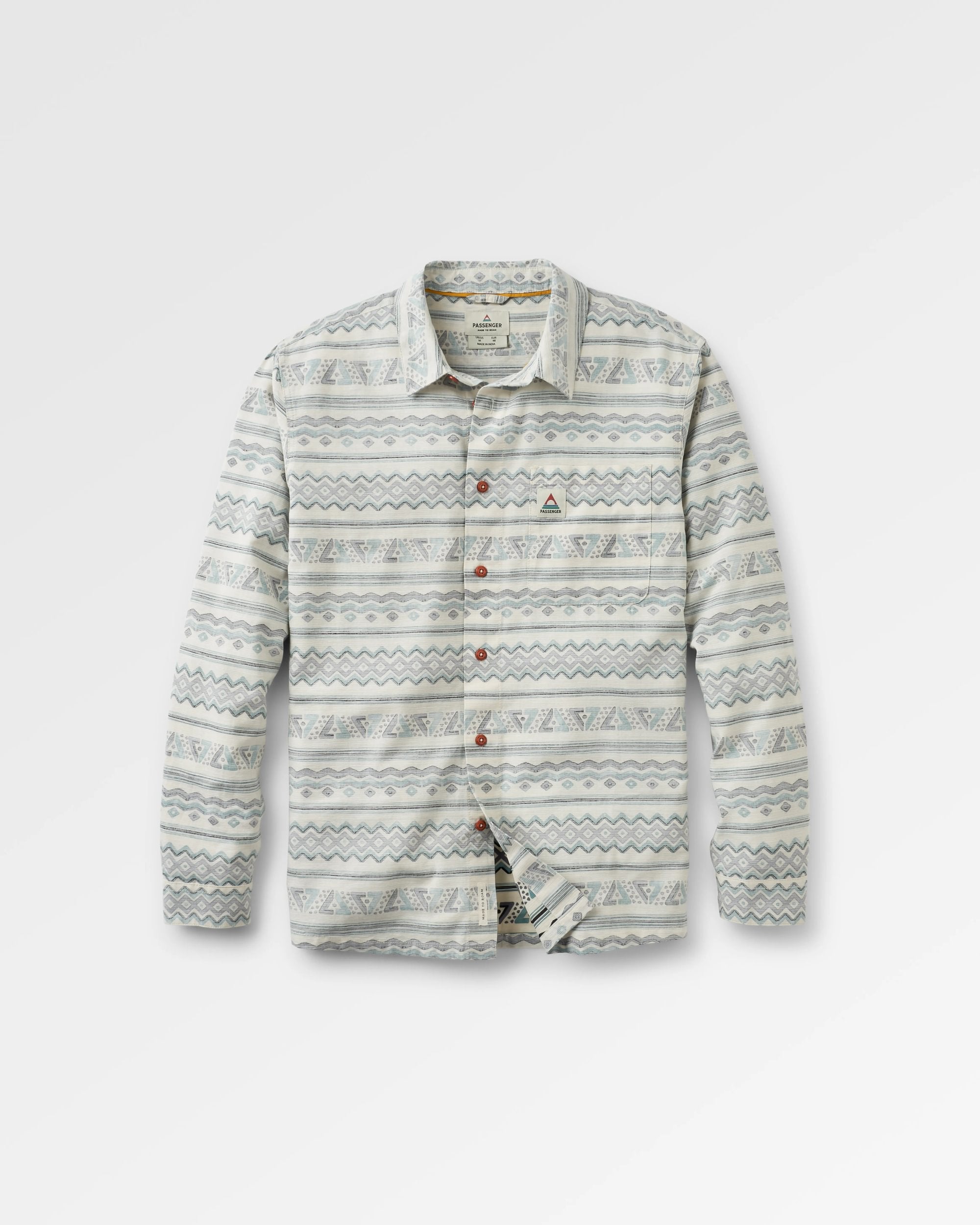 Amboro Organic Cotton Shirt - Mono Geo Birch  - Flatlay