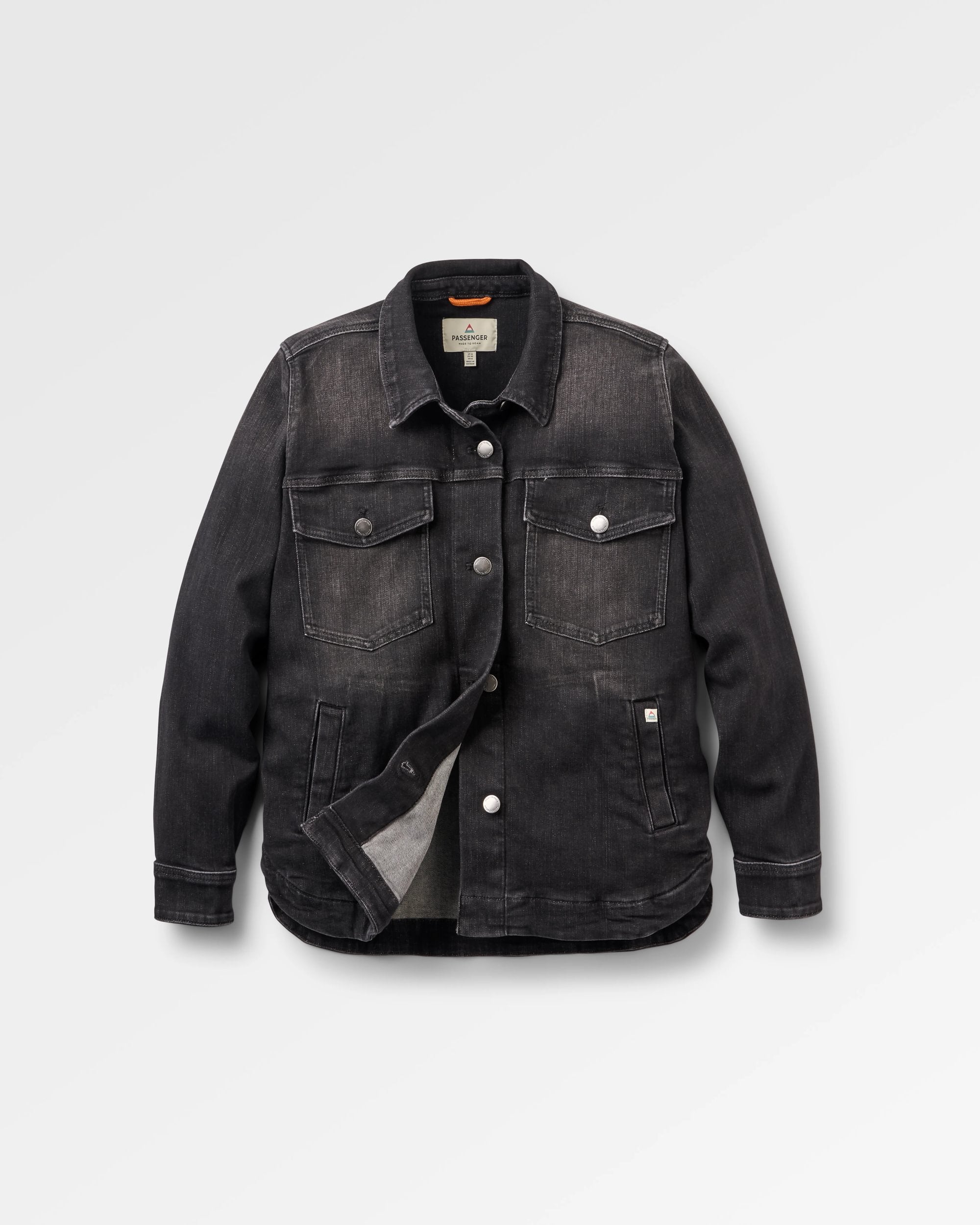 Stella Denim LS Shirt - Washed Black Denim - Flatlay