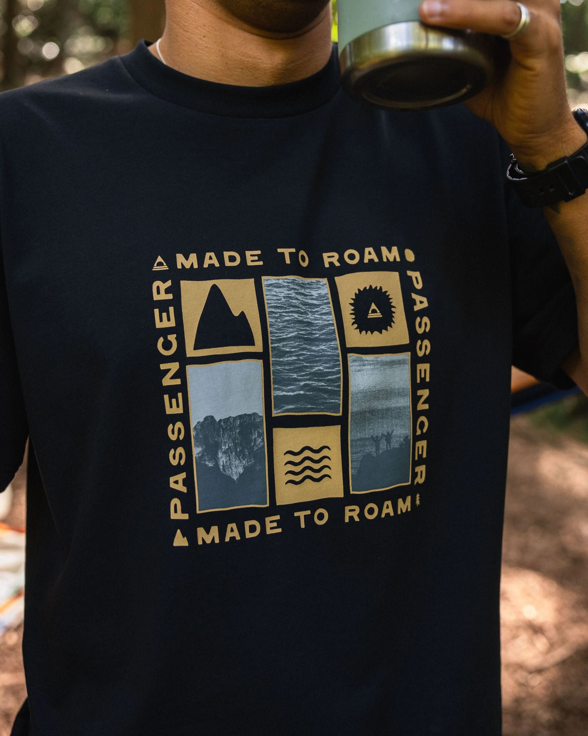 Snapshot Organic Cotton Relaxed Fit T-Shirt - Black - Lifestyle