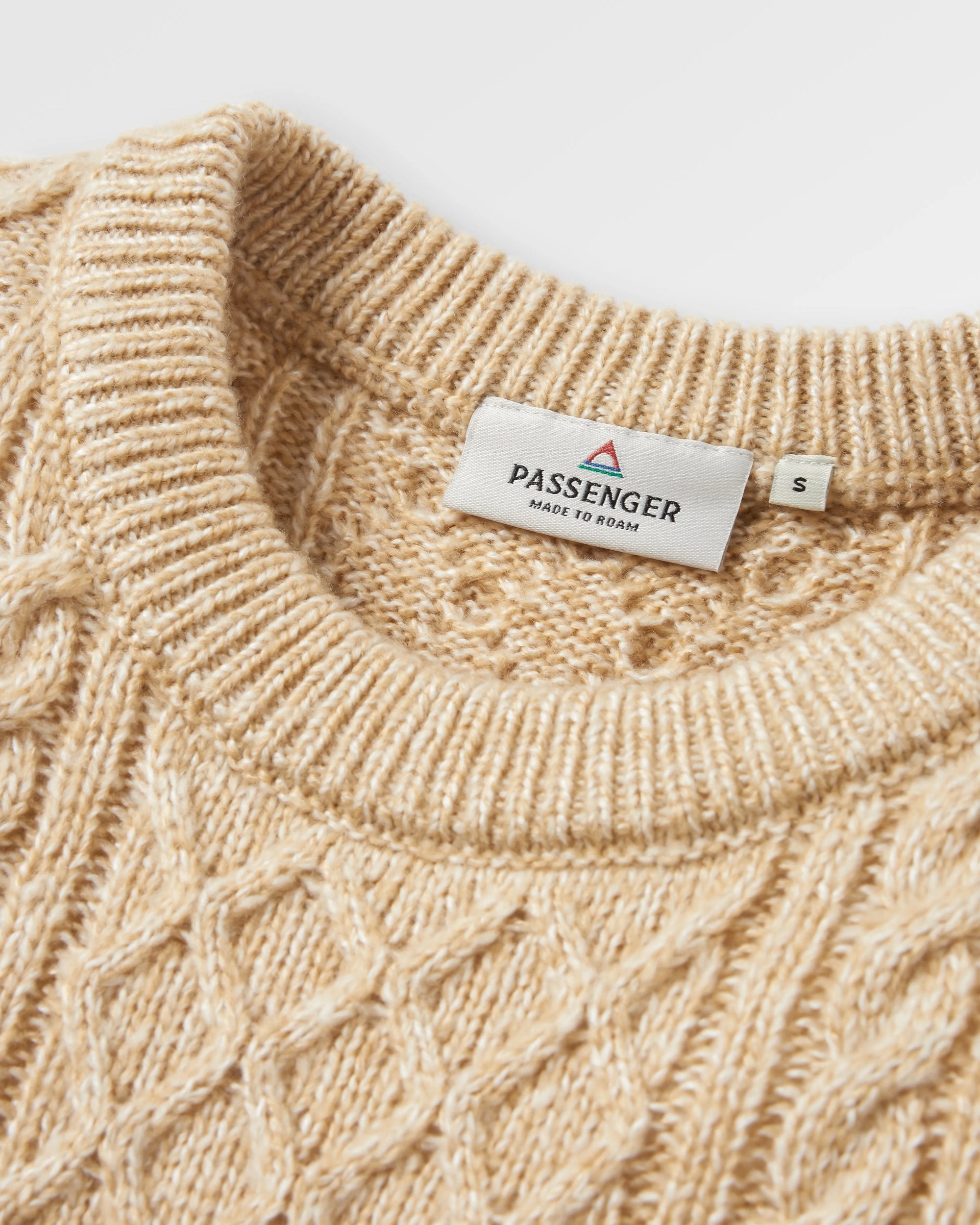 Juniper Recycled Knitted Jumper - Biscuit - Flatlay