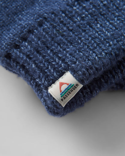 Gale Recycled Knitted Gloves - Rich Navy - Flatlay