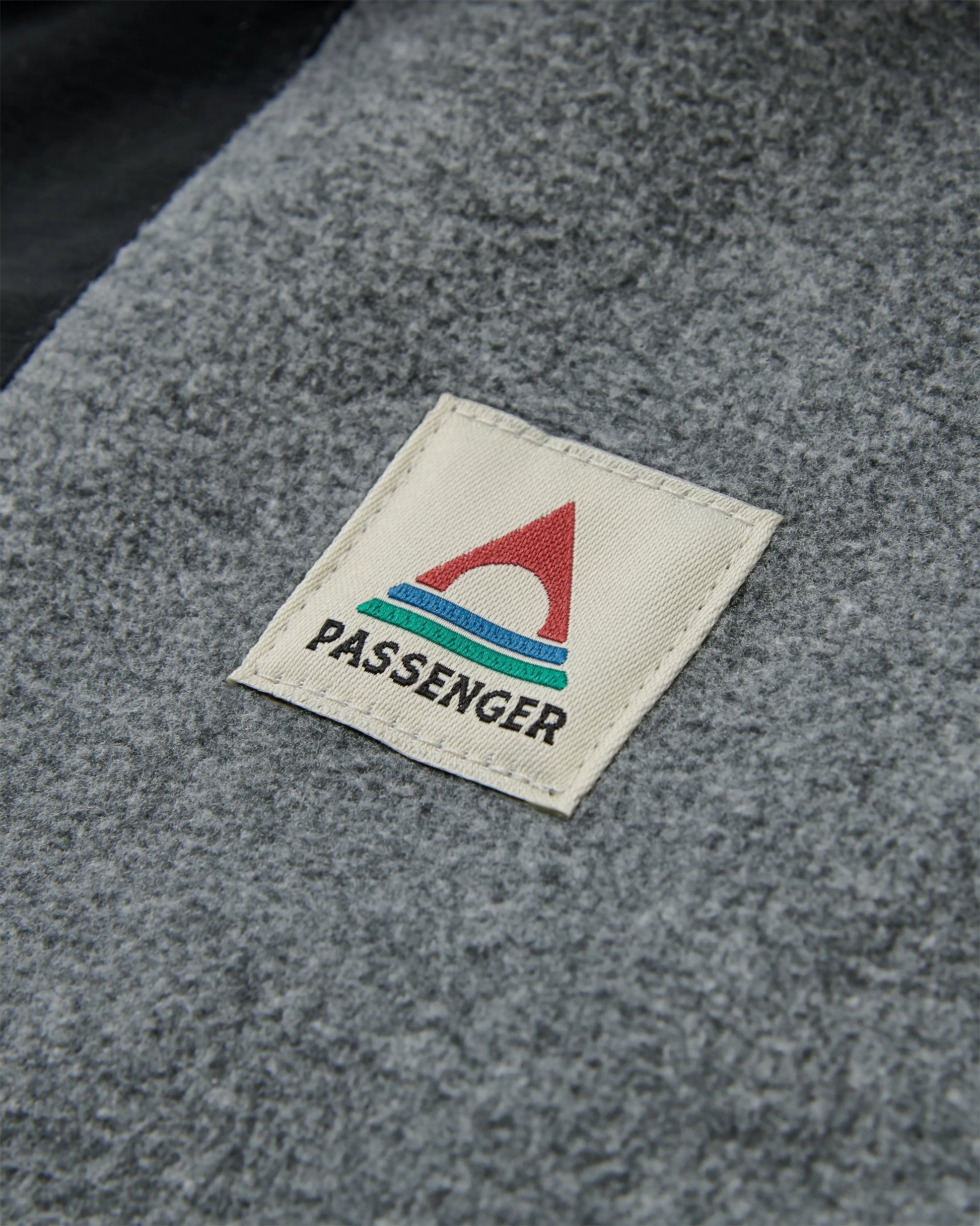 Woodland Hoodless 1/2 Zip Recycled Polartec® Fleece - Grey Marl/Khaki - Flatlay