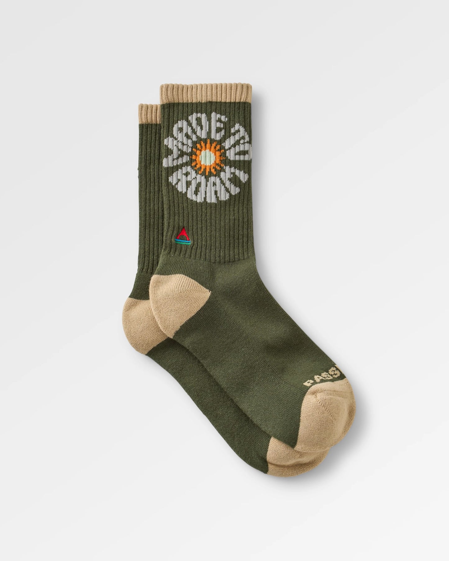 Made to Roam Graphic Crew Socks - Khaki