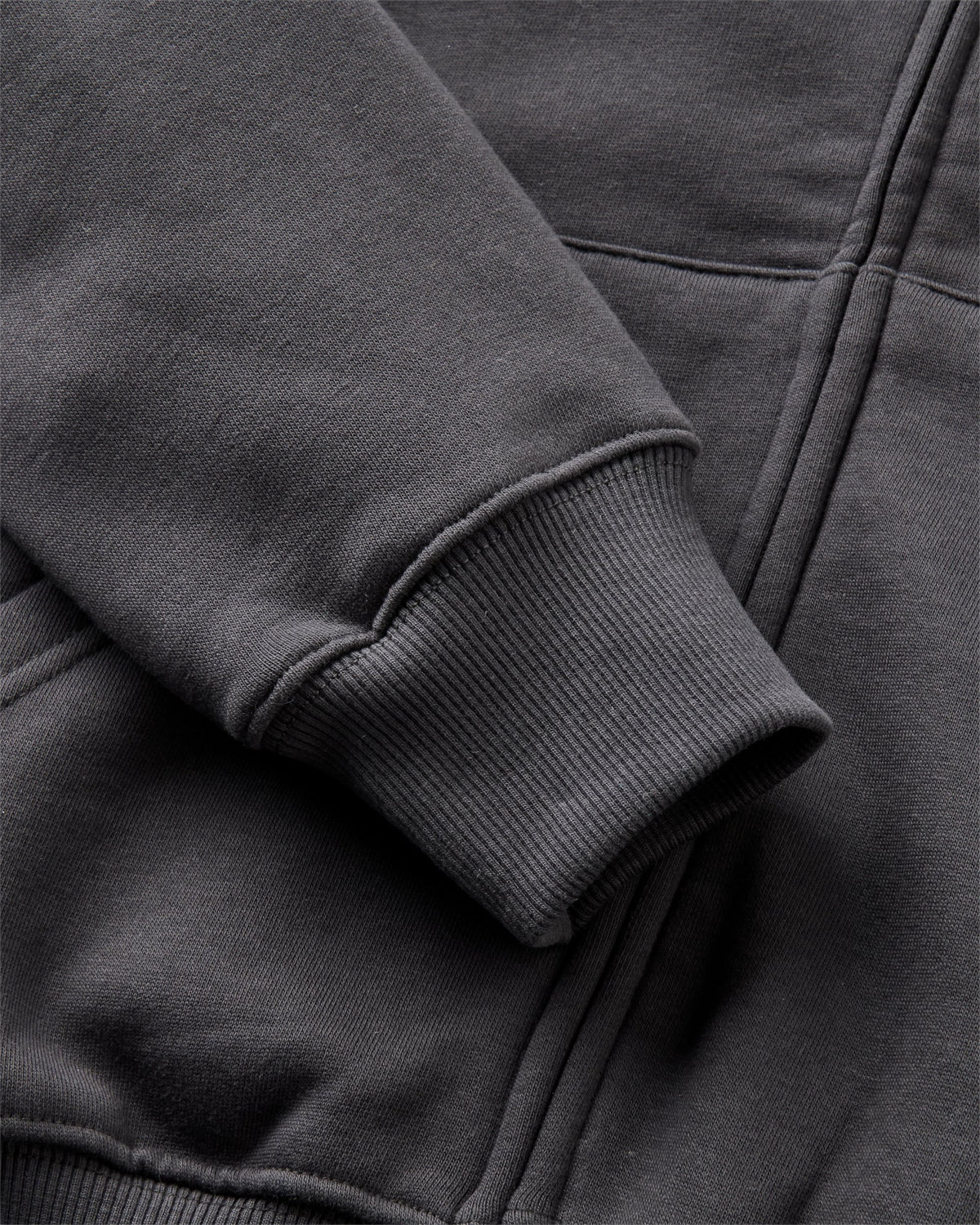 Slower Rhythms Full Zip Hoodie - Faded Black - Flatlay