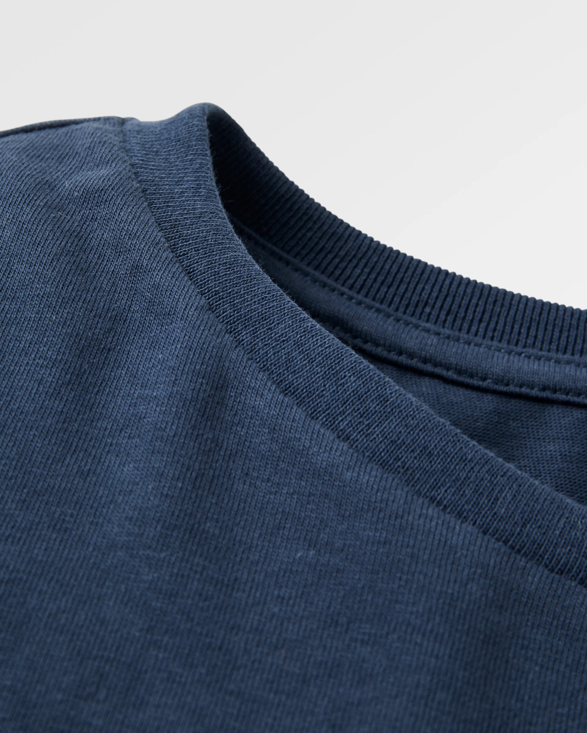 Patch Recycled Cotton LS T-Shirt - Rich Navy - Flatlay