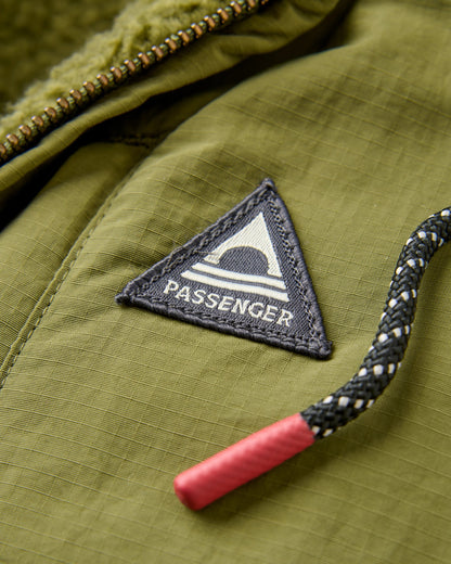 Tidal Full Zip Fleece Lined Hoodie - Khaki - Flatlay