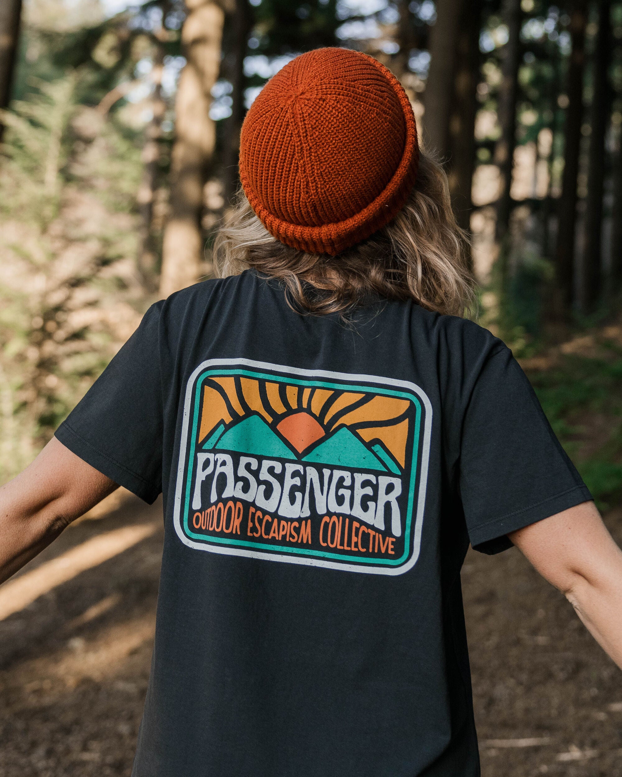 Golden Hour Recycled Cotton T-Shirt - Black - Lifestyle