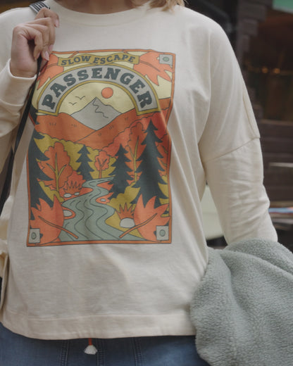 Rambling Recycled Cotton LS T-Shirt - Birch - 