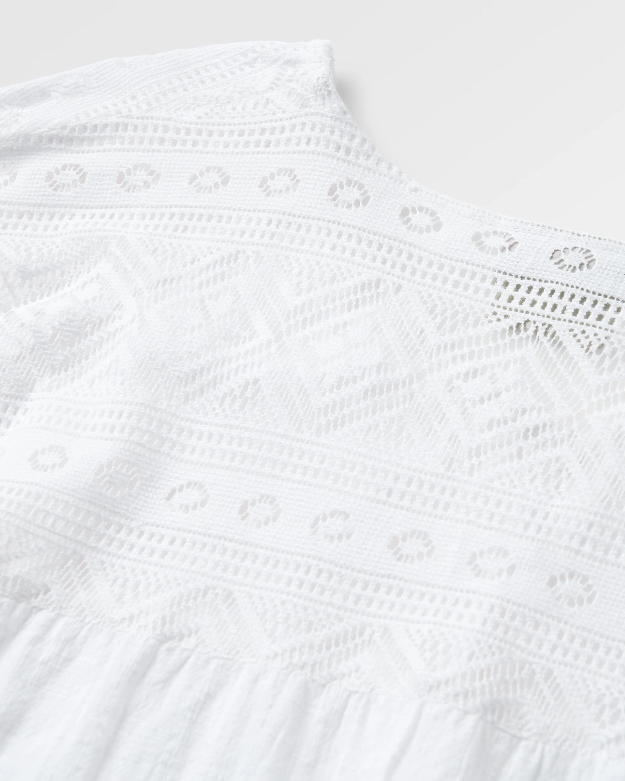Flurry LS Woven Top - White - Flatlay