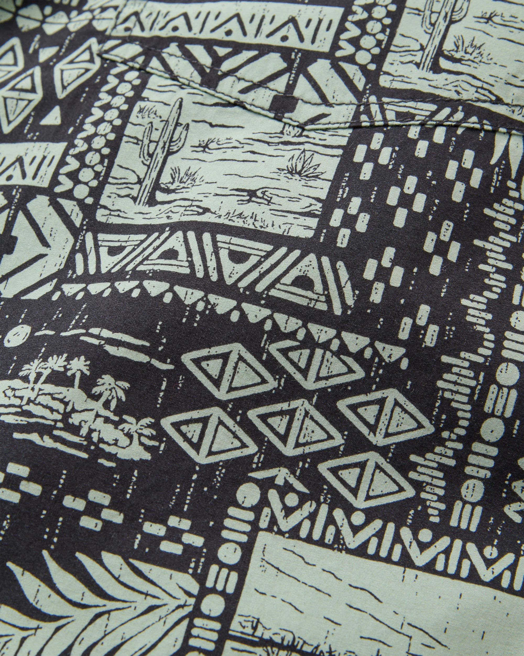 Acreage Organic Cotton Shirt - Patchwork Faded Black - Flatlay