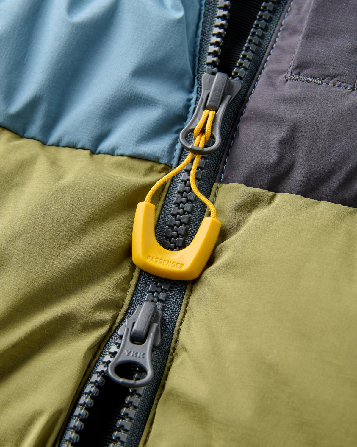 Kindlewood Down Jacket - Stormy Blue/Khaki - Flatlay
