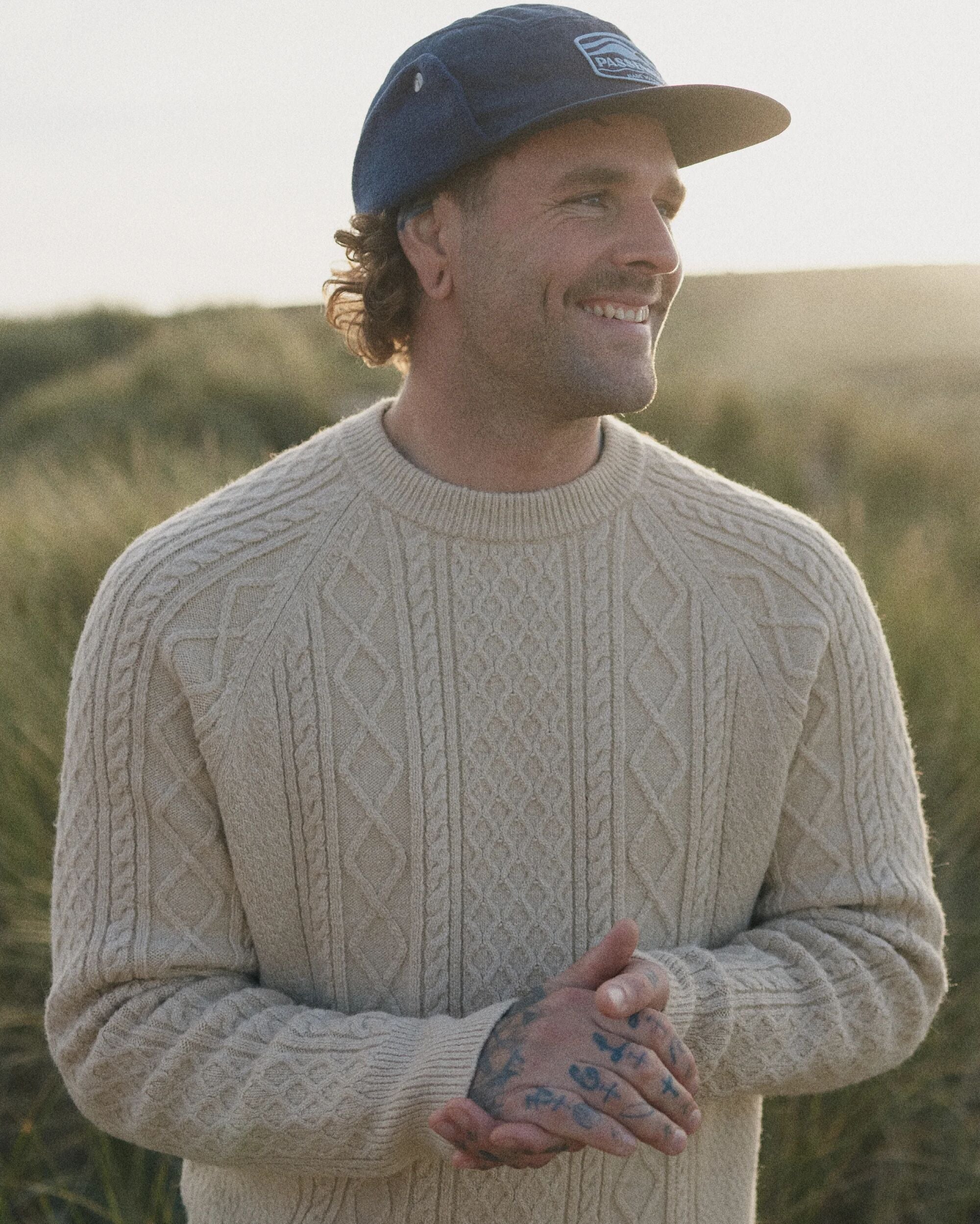 Sandbar Cable Knitted Jumper - Stone - Lifestyle