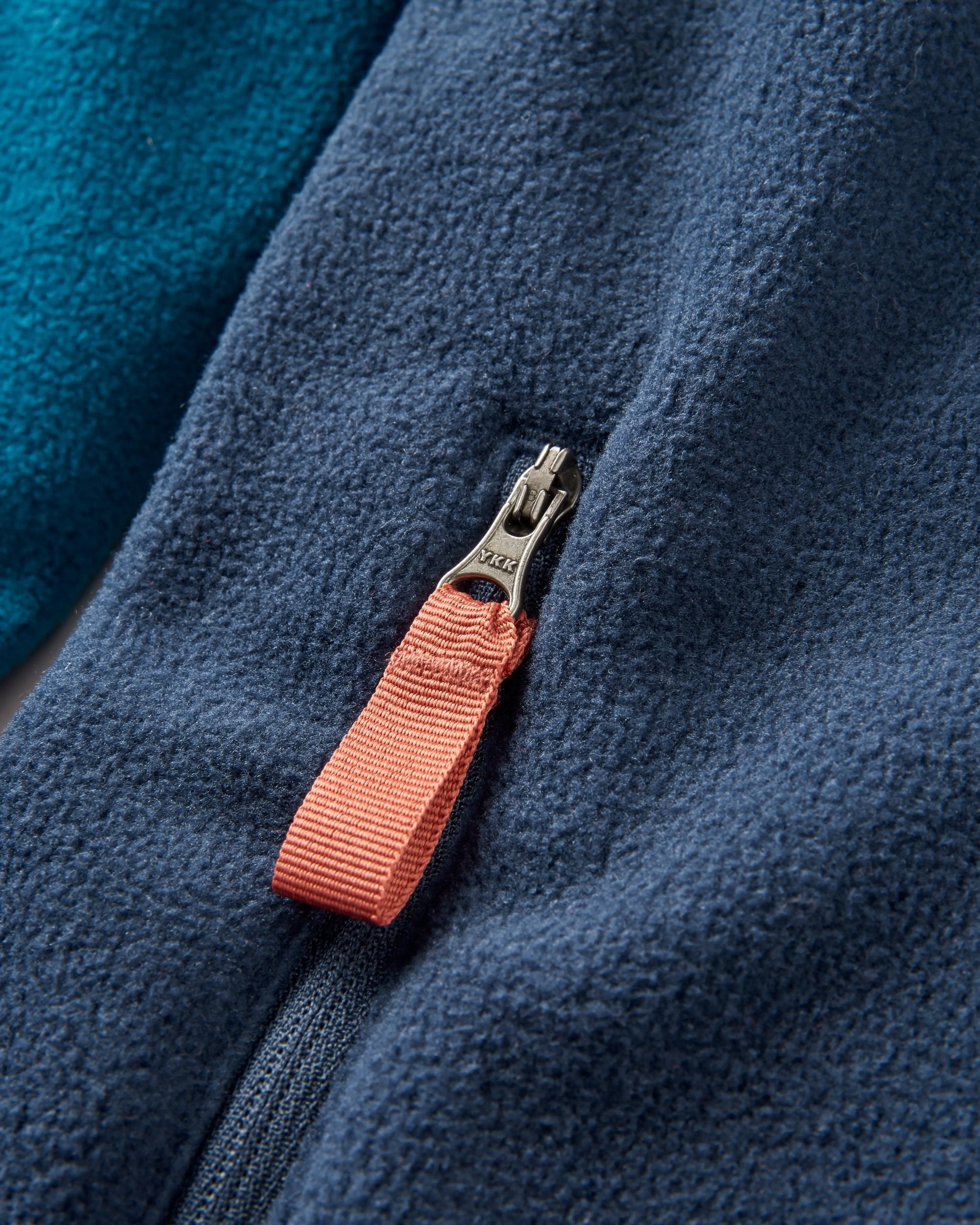 Ridge 2.0 Full Zip Recycled Polar Fleece - Tidal Blue/Rich Navy - Flatlay