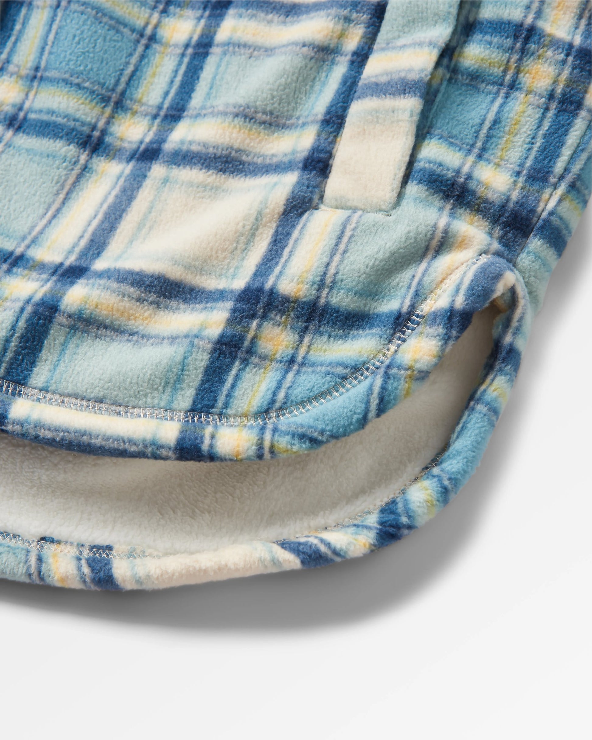 Orion Recycled Sherpa-Lined Polar Fleece Shirt - Oatmeal/Arctic Check