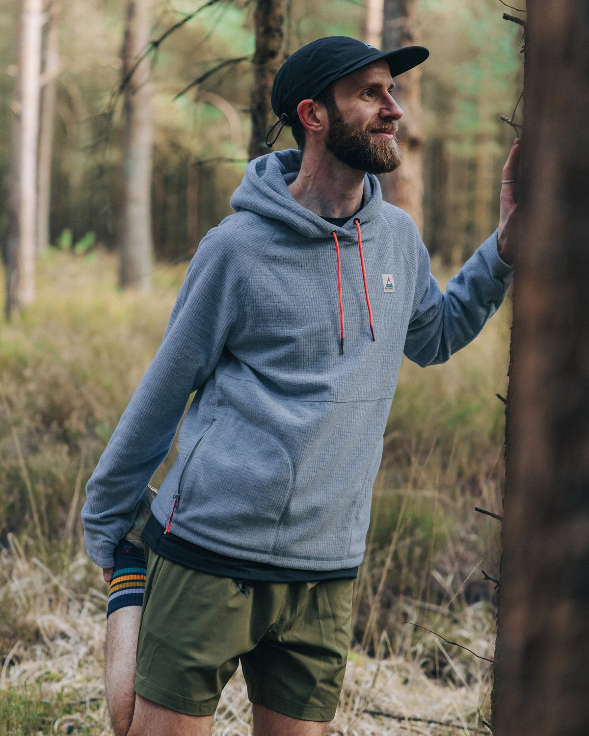 Point Grid Polar Fleece Hoodie Grey Marl – Passenger