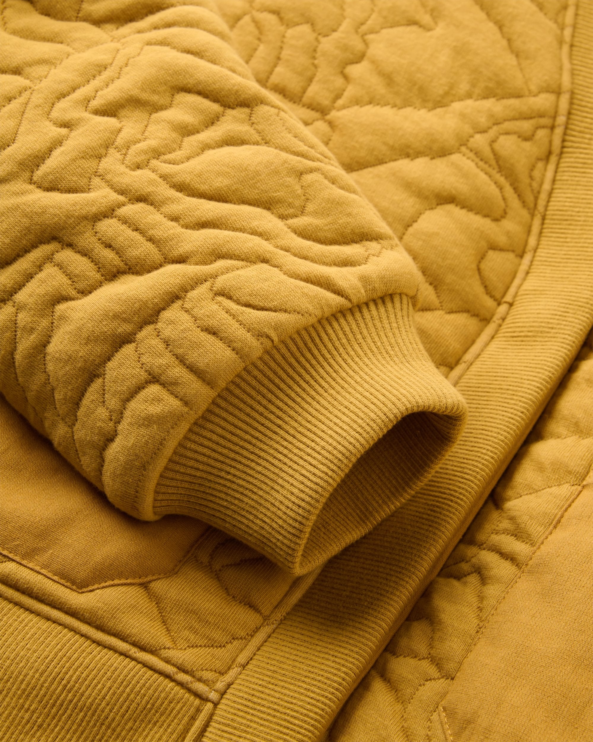 Seagrass Organic Cotton Quilted Cardigan - Dusty Ochre - Flatlay