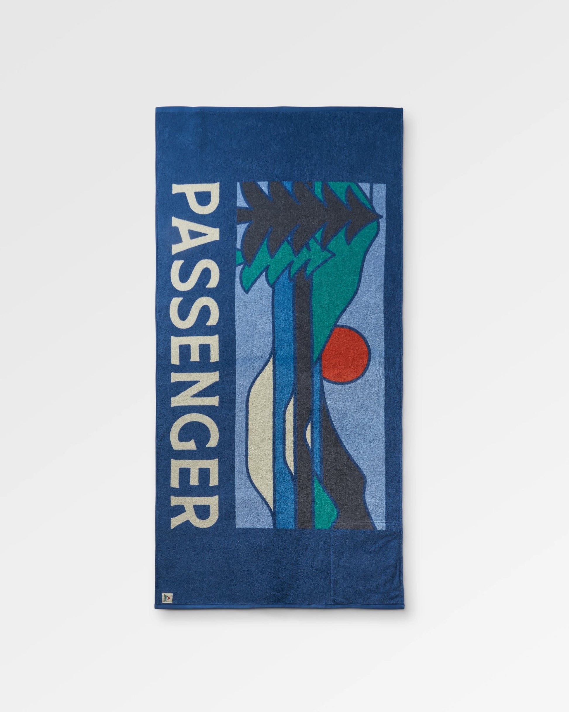Tideline Organic Cotton Beach Towel - Dark Denim - Flatlay