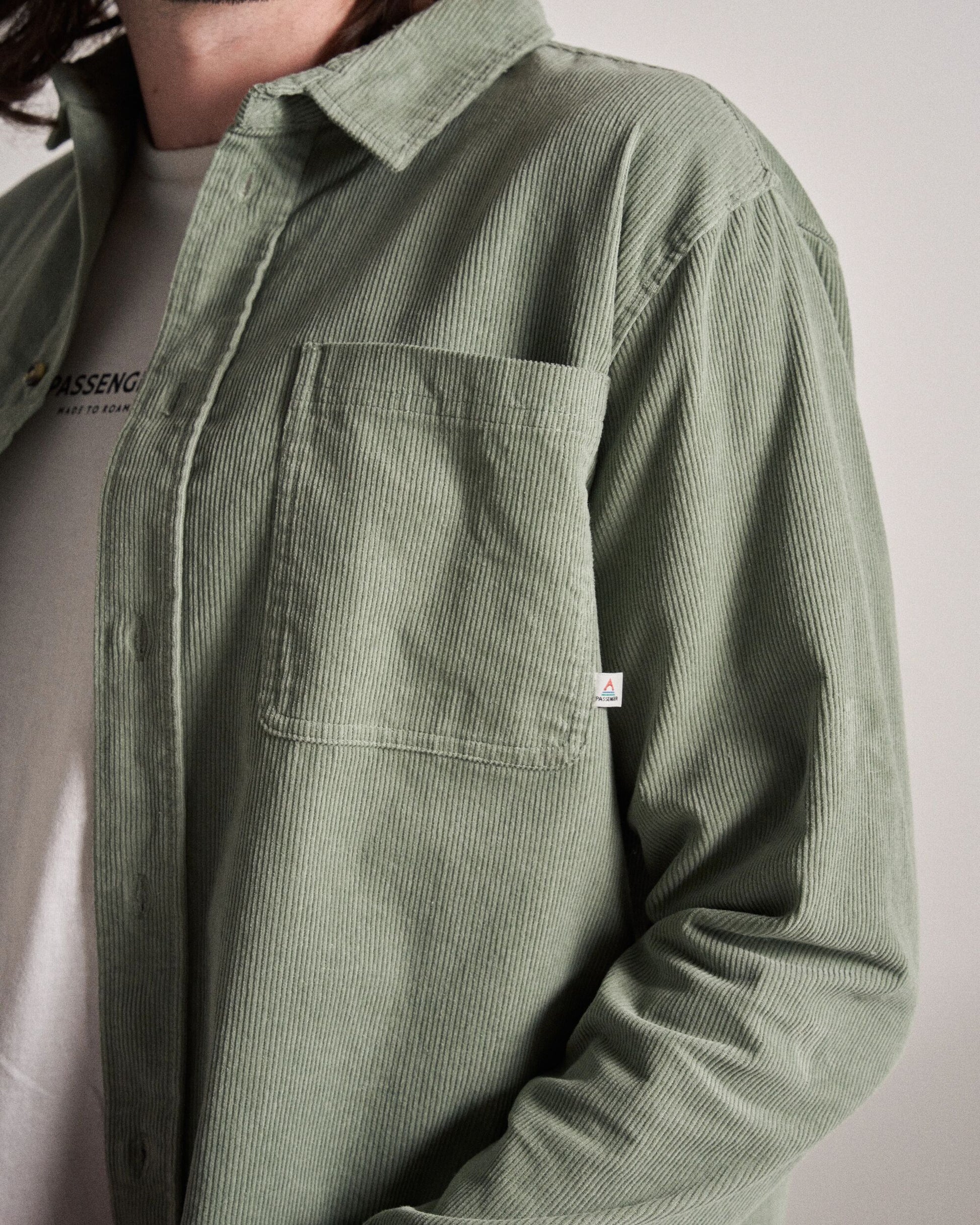 Backcountry Cord Shirt - Pistachio - Studio Model