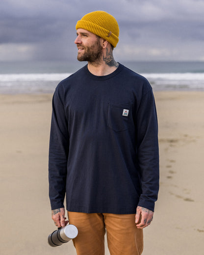 Heritage Recycled Cotton LS T-Shirt - Deep Navy