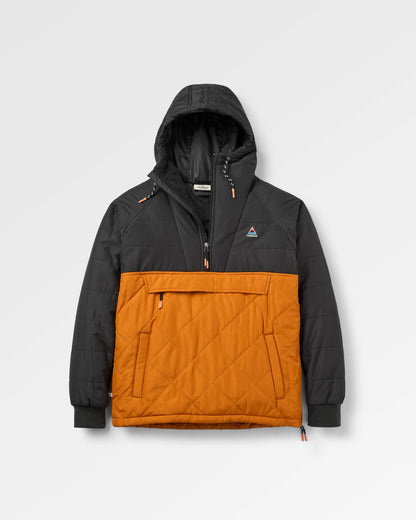Oceanic Recycled Insulated 1/2 Zip Jacket - Black/Retro Orange  - Flatlay