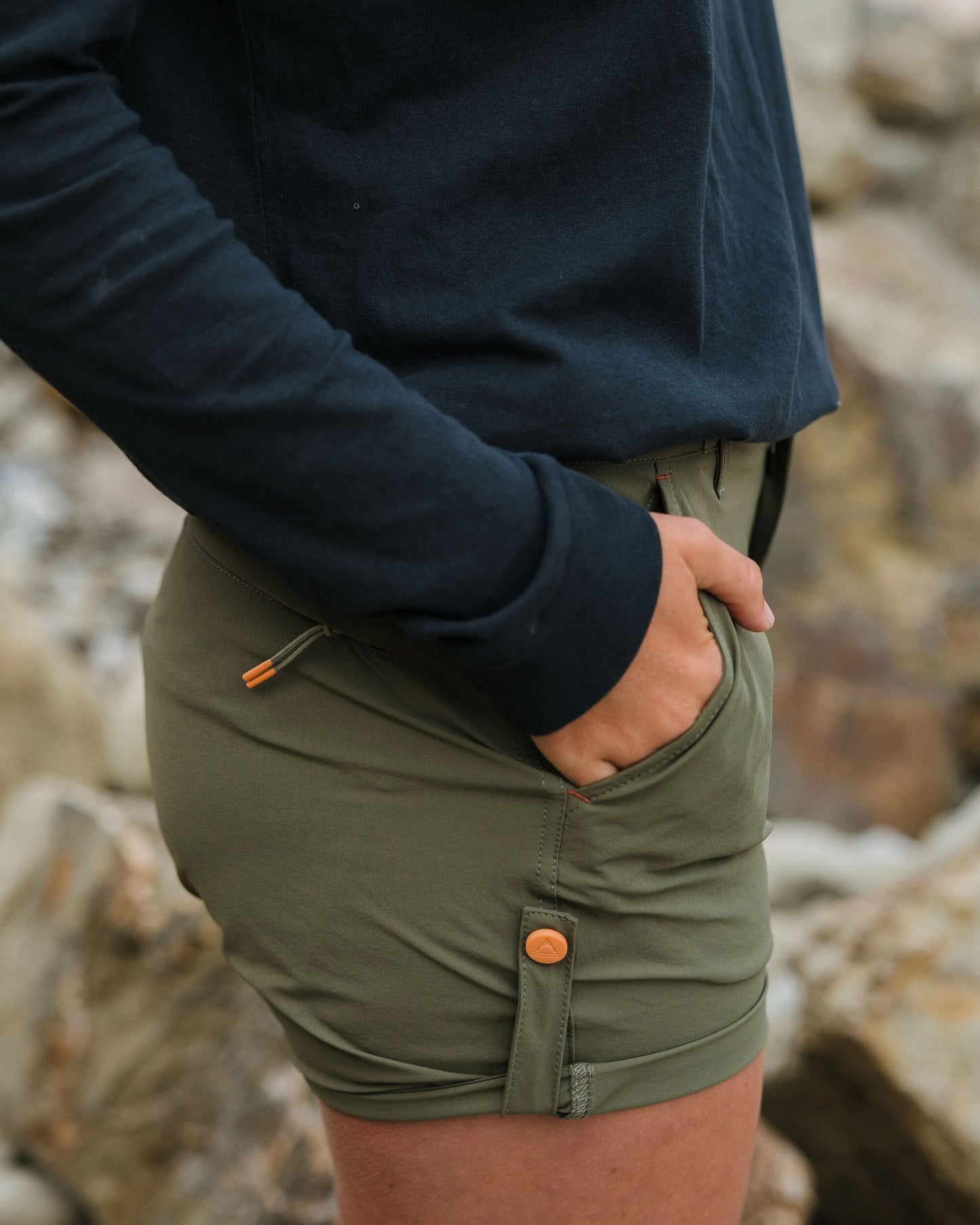 365 Trail Roll Up Short - Khaki