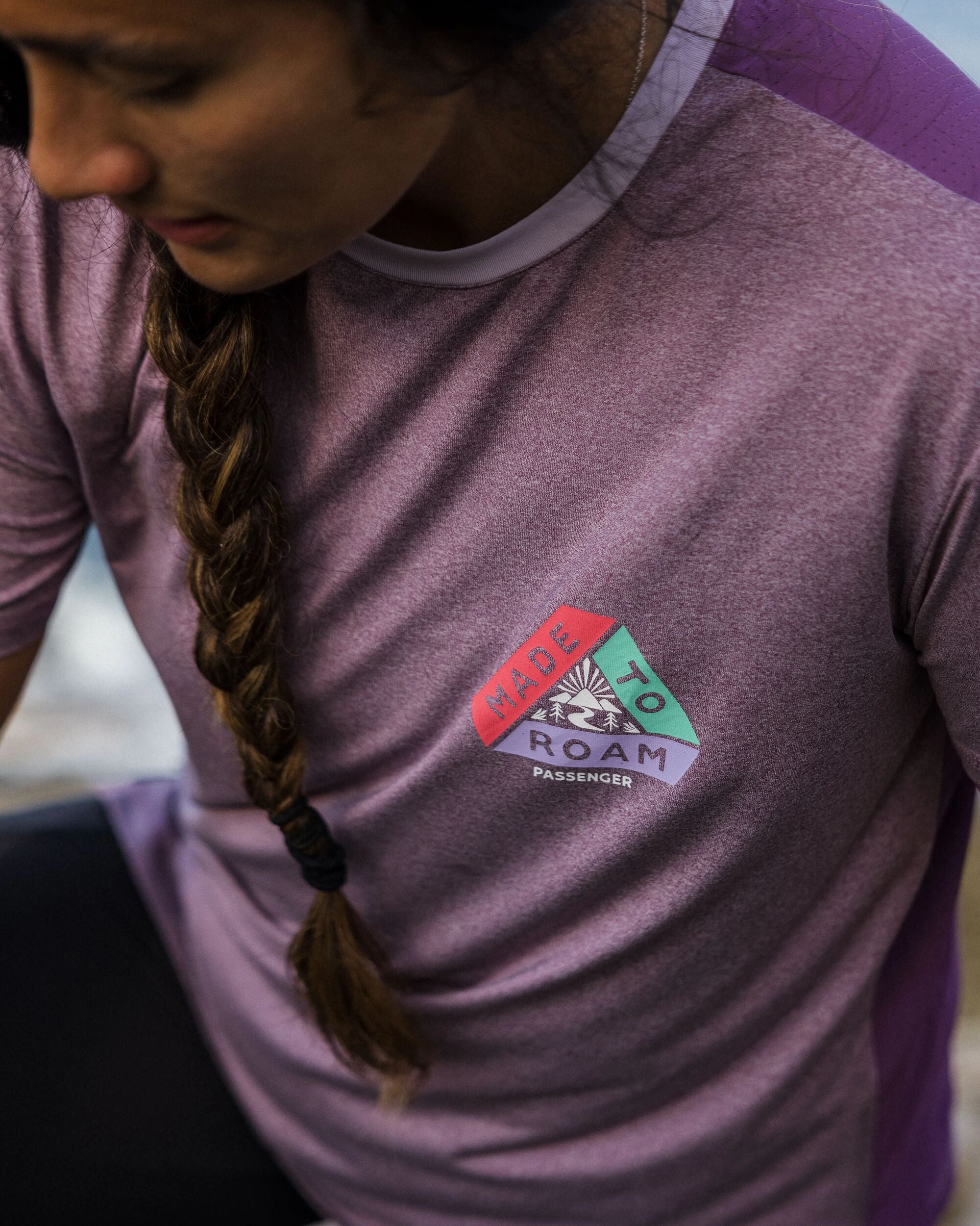 Aurora Active T-Shirt - Berry Marl - Lifestyle