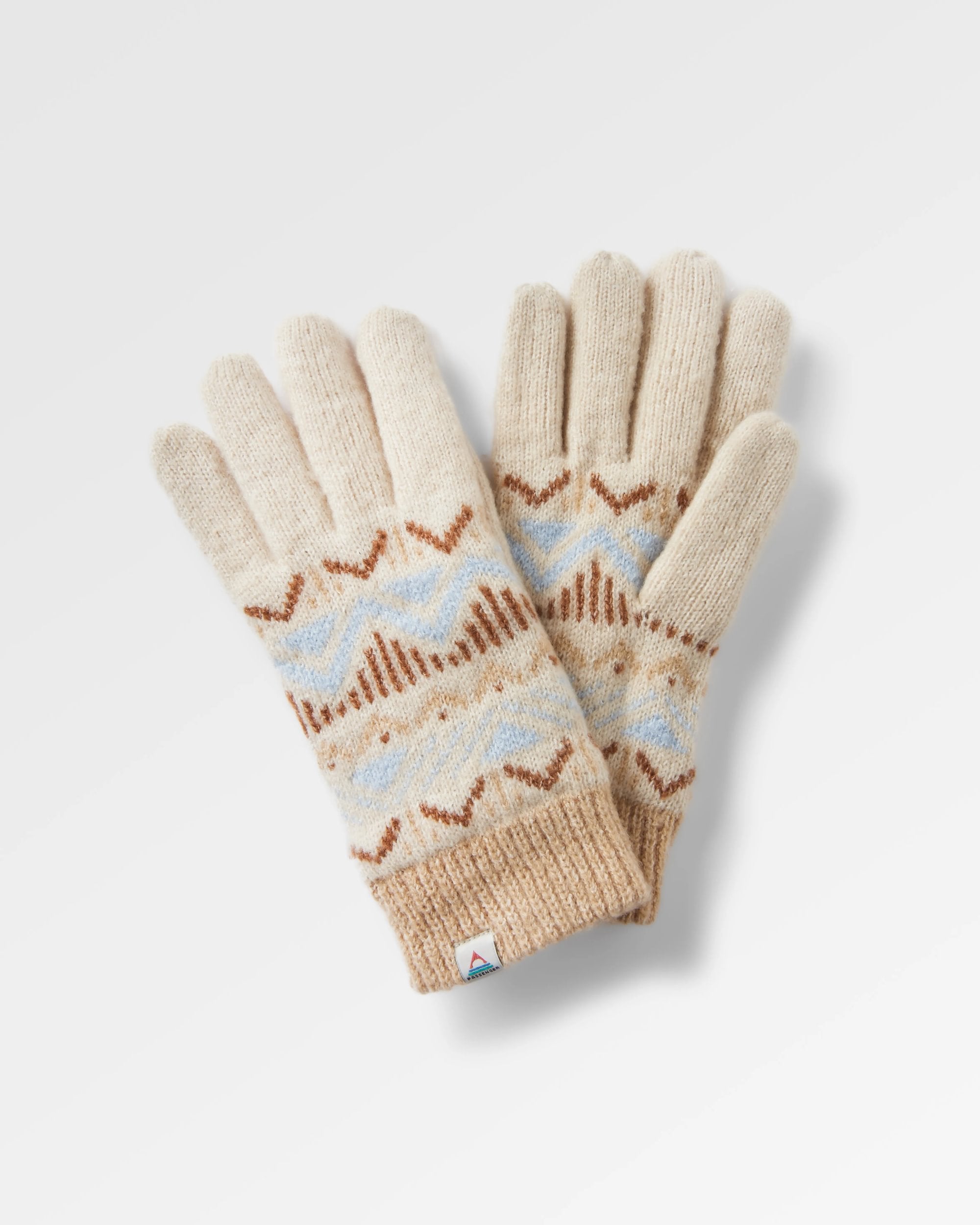 Nettle Recycled Knitted Gloves - Birch - Flatlay