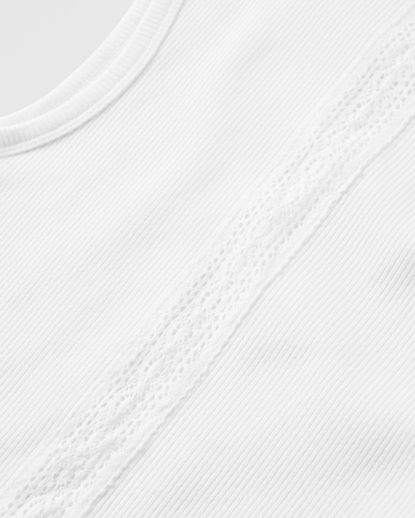 Atmos Ribbed Tank Vest - White - Flatlay