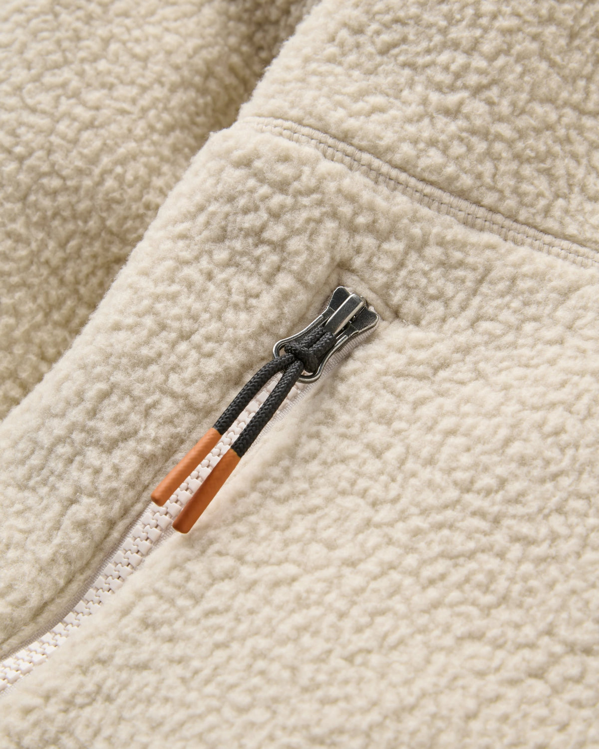 Home 1/2 Zip Hooded Sherpa Fleece - Oatmeal - Flatlay